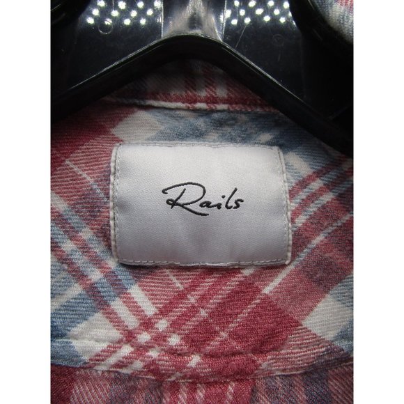 Rails Shirt Small White Button Up Plaid Collared Knit Preppy Western - Picture 10 of 13